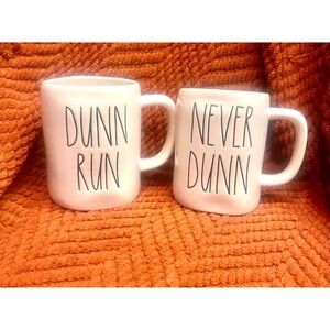 Rae Dunn DUNN RUN NEVER DUNN Mugs